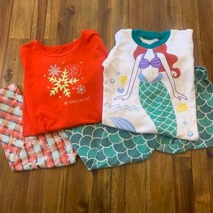 American girl and Mermaid PJ set